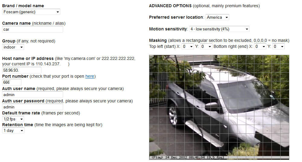 camera configuration